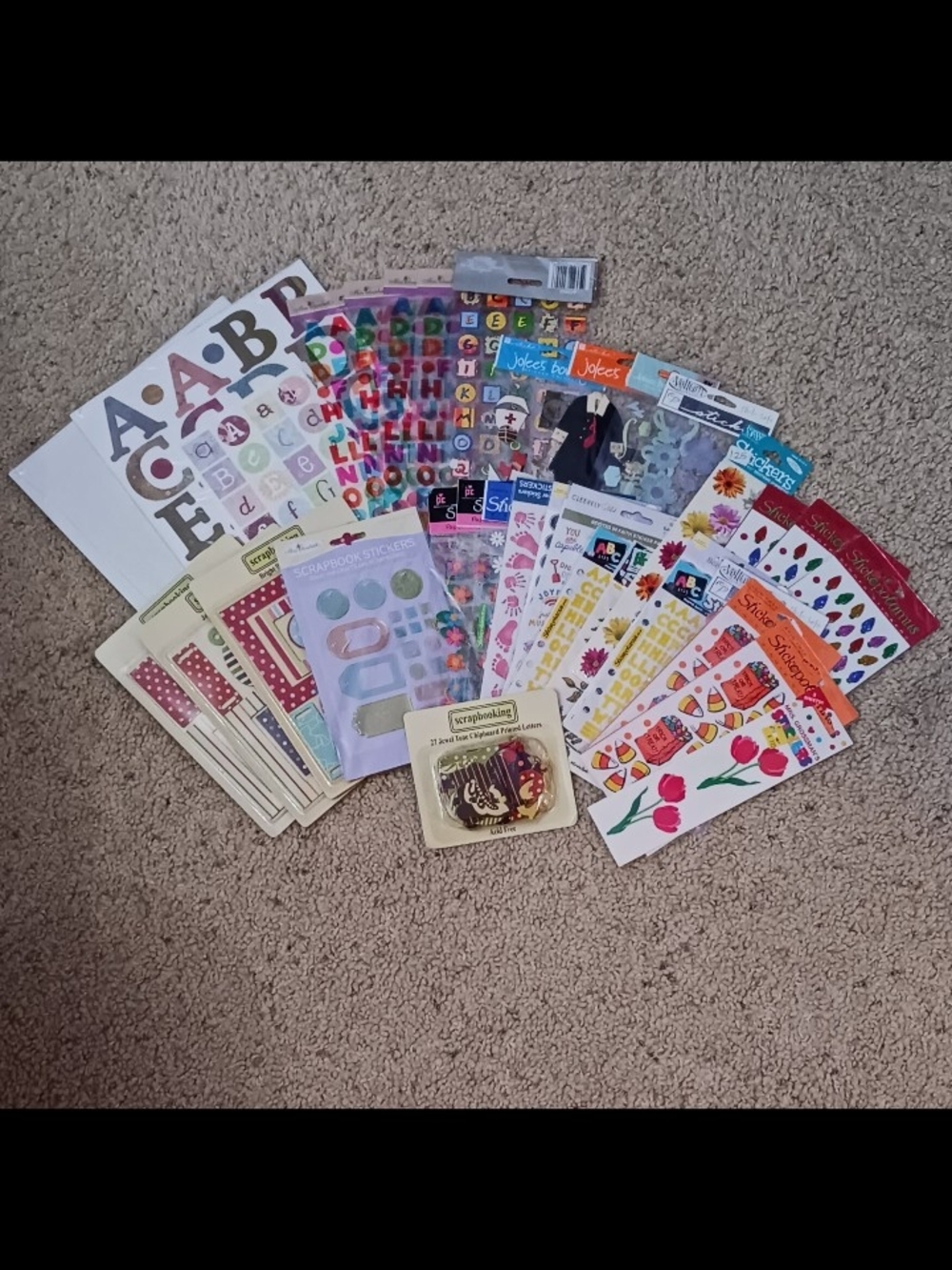 Assorted Sticker and Scrapbook Sticker Pack - Multi-Color Craft Set